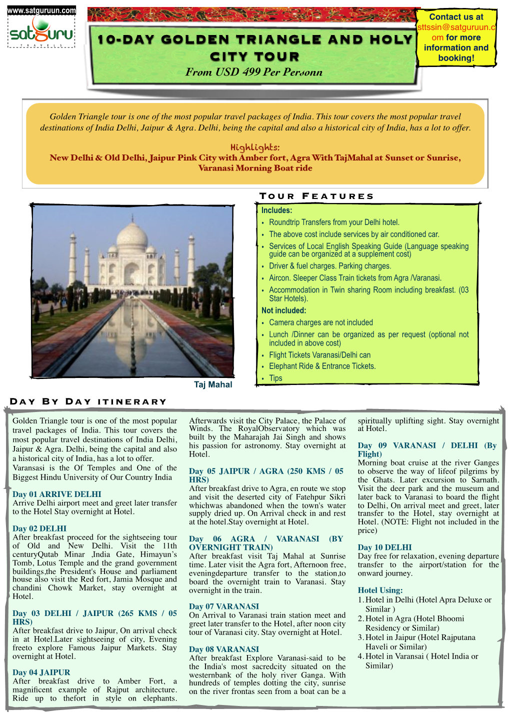 10-Day Golden Triangle and Holy City Tour