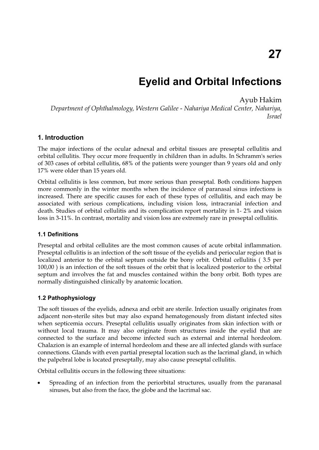 Eyelid and Orbital Infections