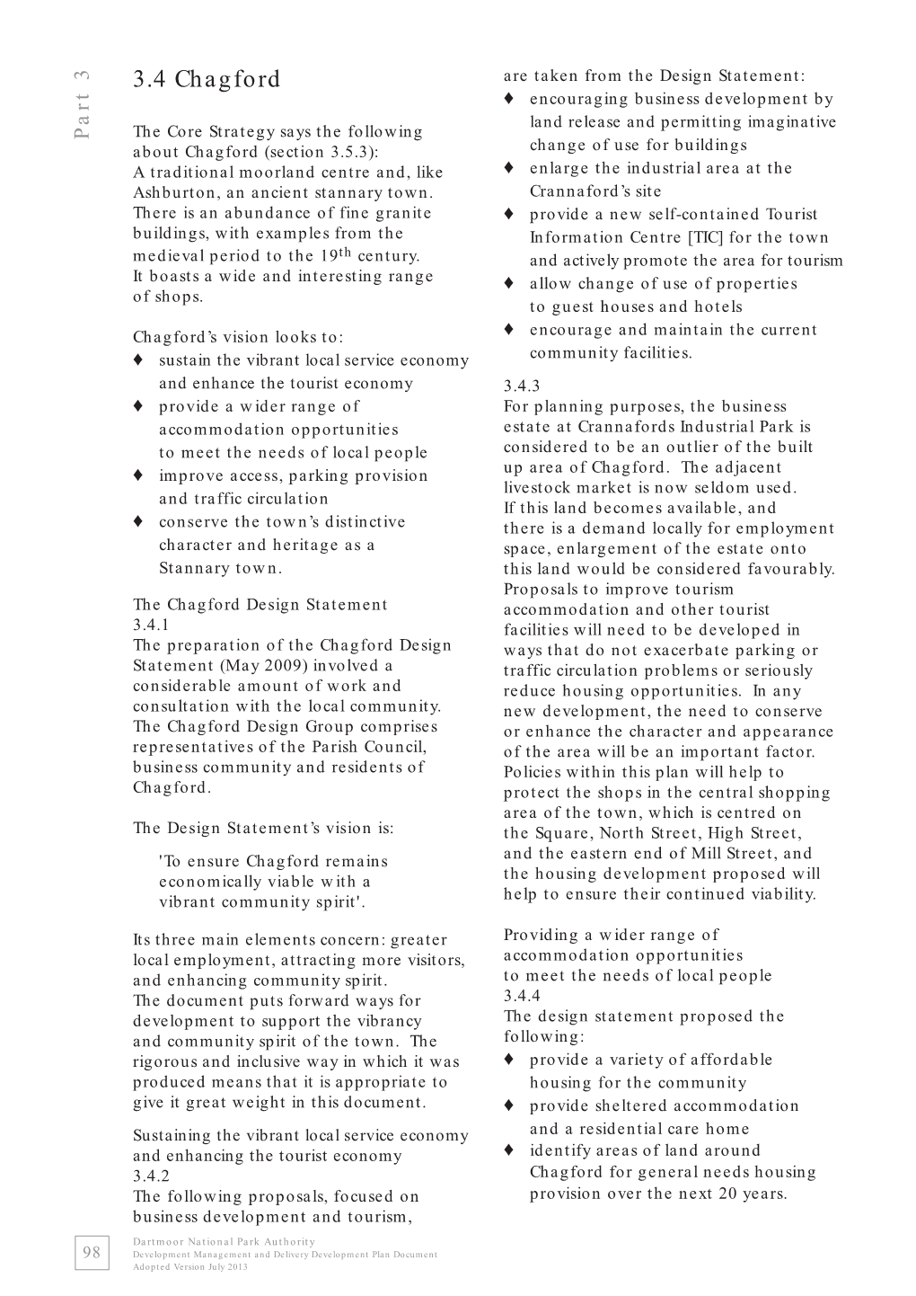 Chagford Are Taken from the Design Statement: © Encouraging Business Development by Land Release and Permitting Imaginative