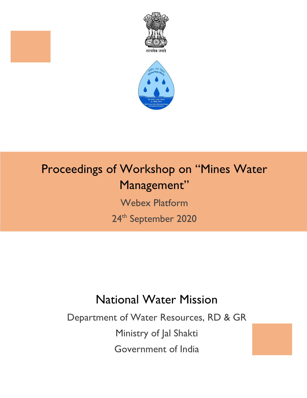 Mines Water Management” Webex Platform 24Th September 2020