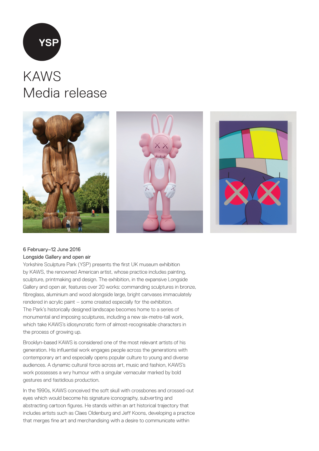 KAWS Media Release