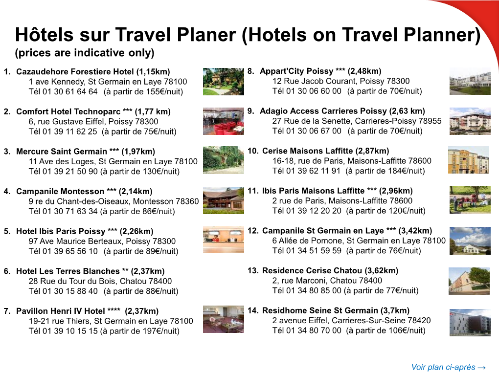 Hotels on Travel Planner) (Prices Are Indicative Only)