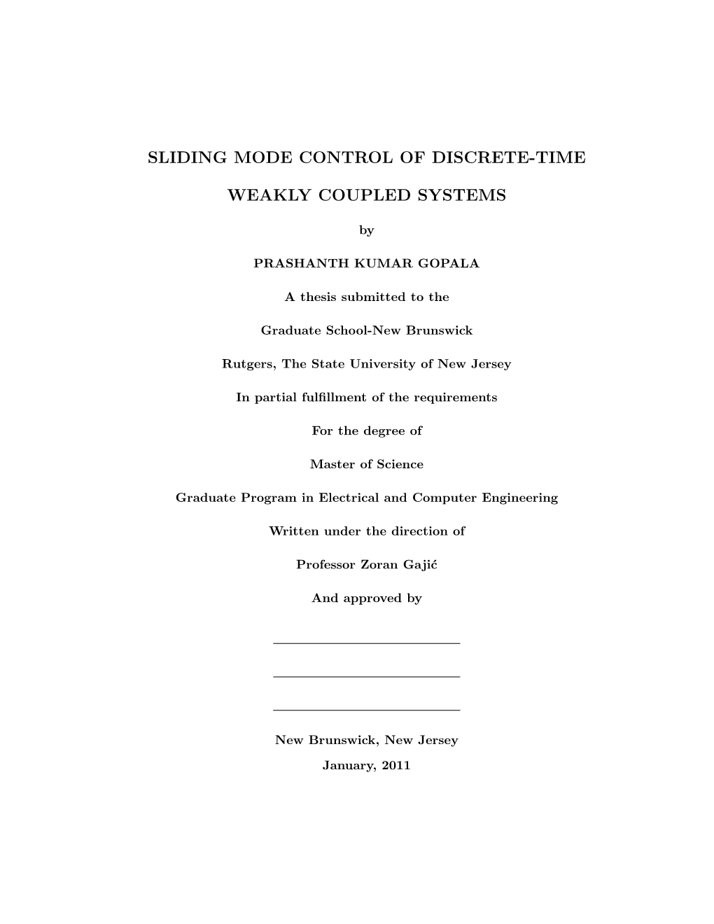 Sliding Mode Control of Discrete-Time Weakly Coupled Systems