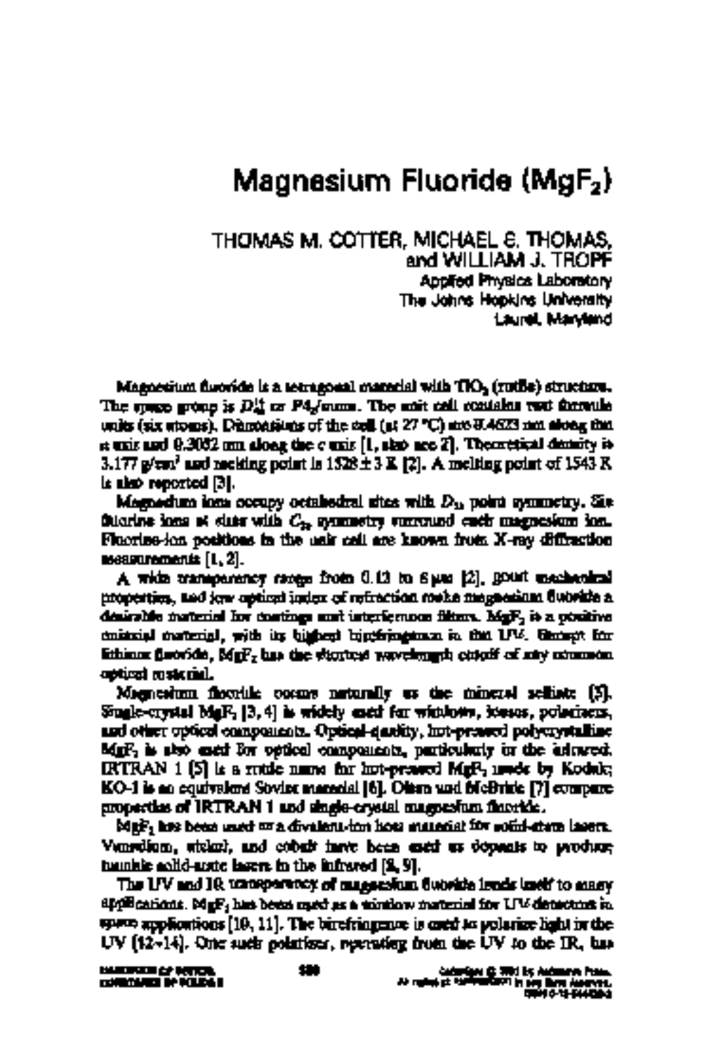 Magnesium Fluoride (Mgf2)