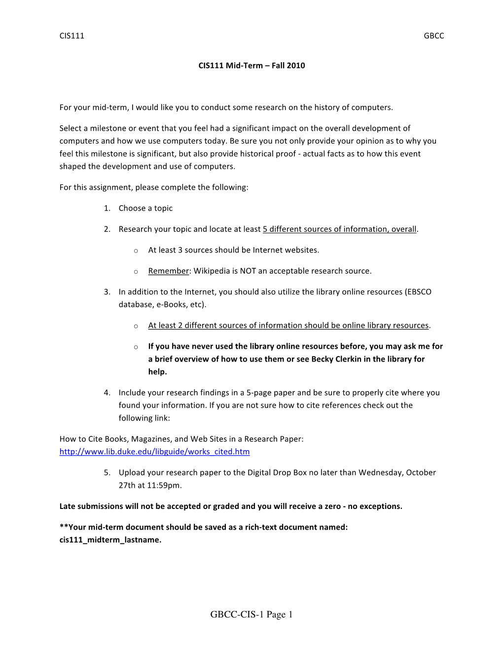 GBCC-CIS-1 Page 1 Micro-Soft’S Macro-Impact