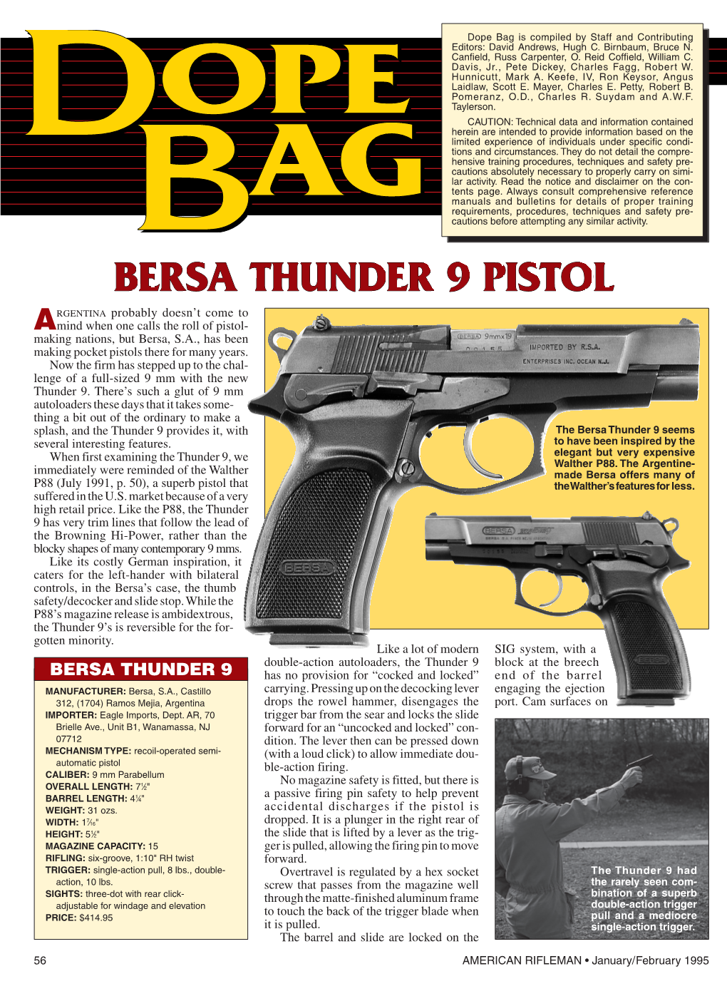 Bersa Thunder 9 Pistol