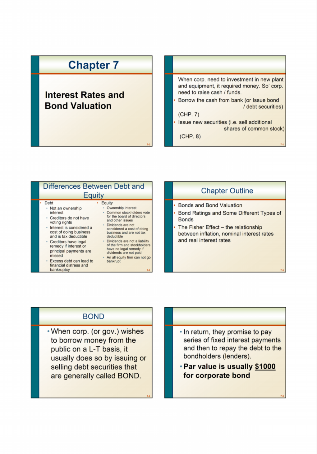 Chapter 7 Interest Rates and Bond Valuation