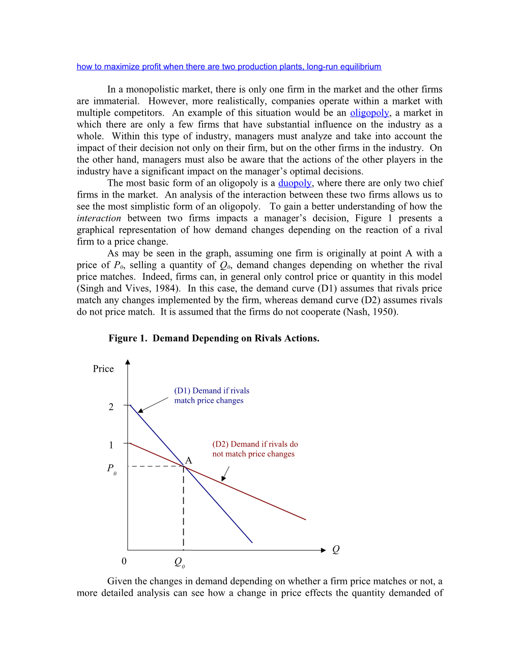 How to Maximize Profit When There Are Two Production Plants, Long-Run Equilibrium