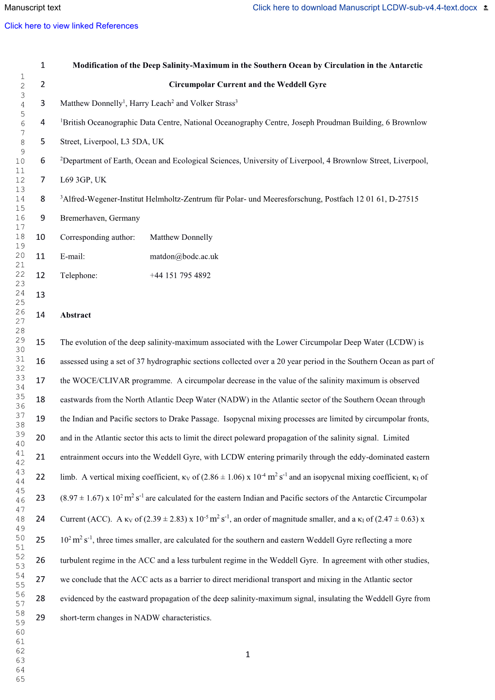 Manuscript Text Click Here to Download Manuscript LCDW-Sub-V4.4-Text.Docx Click Here to View Linked References 1 2 3 4 5 6 7