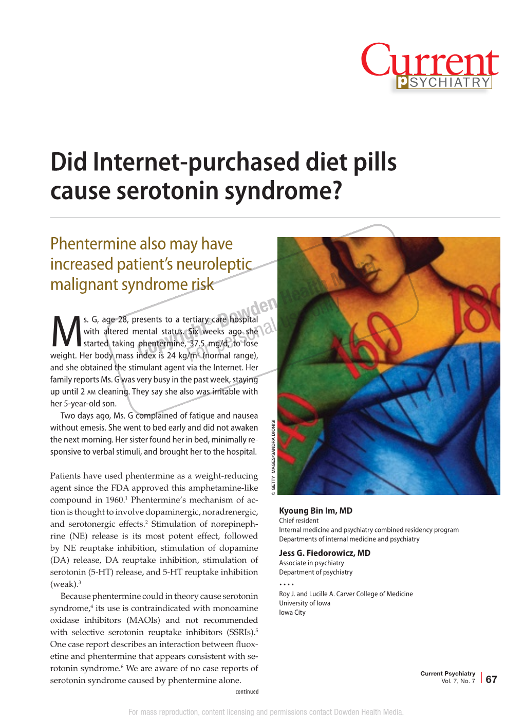 Did Internet-Purchased Diet Pills Cause Serotonin Syndrome?