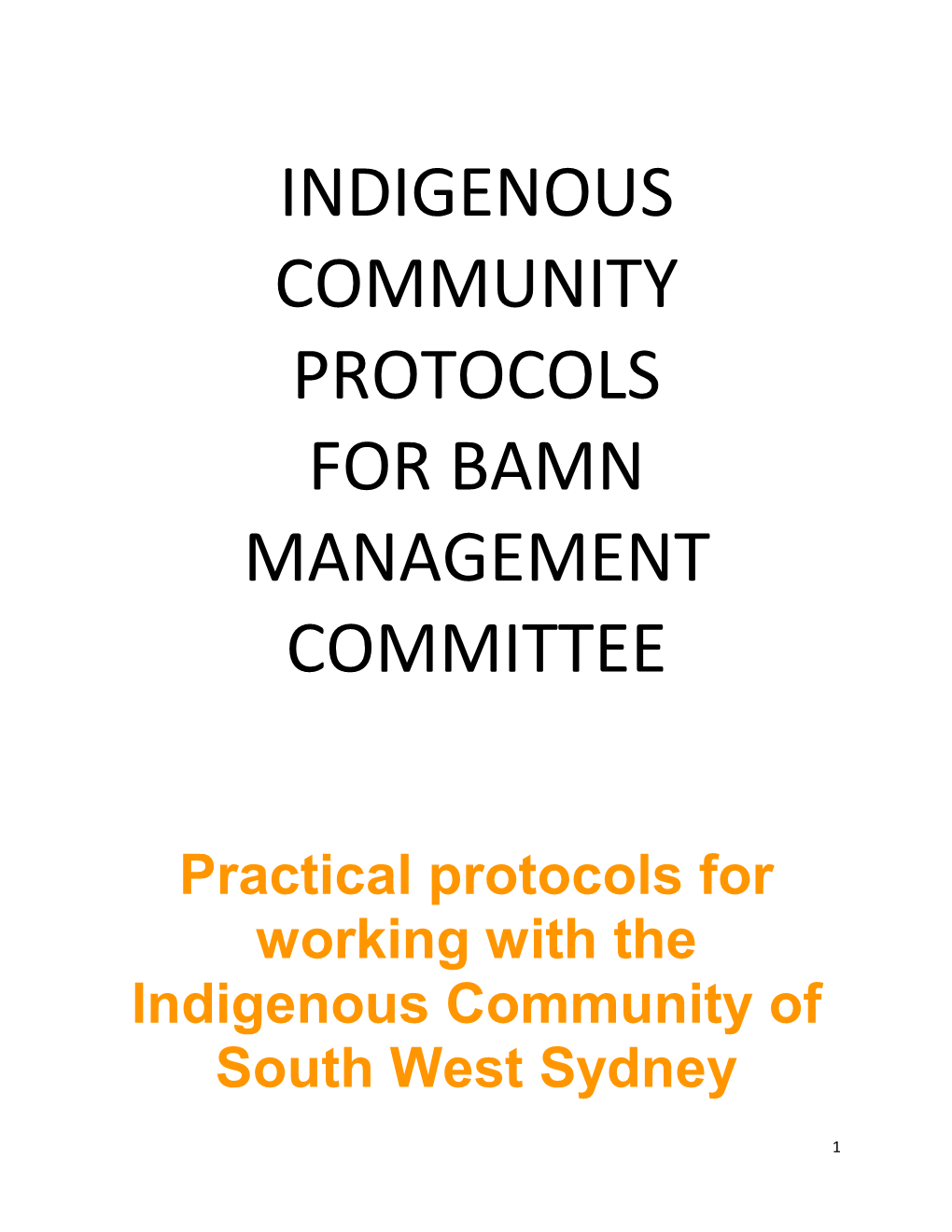 Indigenous Community Protocols for Bankstown Area Multicultural Network