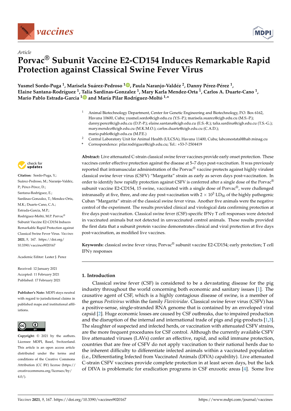 Porvac® Subunit Vaccine E2-CD154 Induces Remarkable Rapid Protection Against Classical Swine Fever Virus