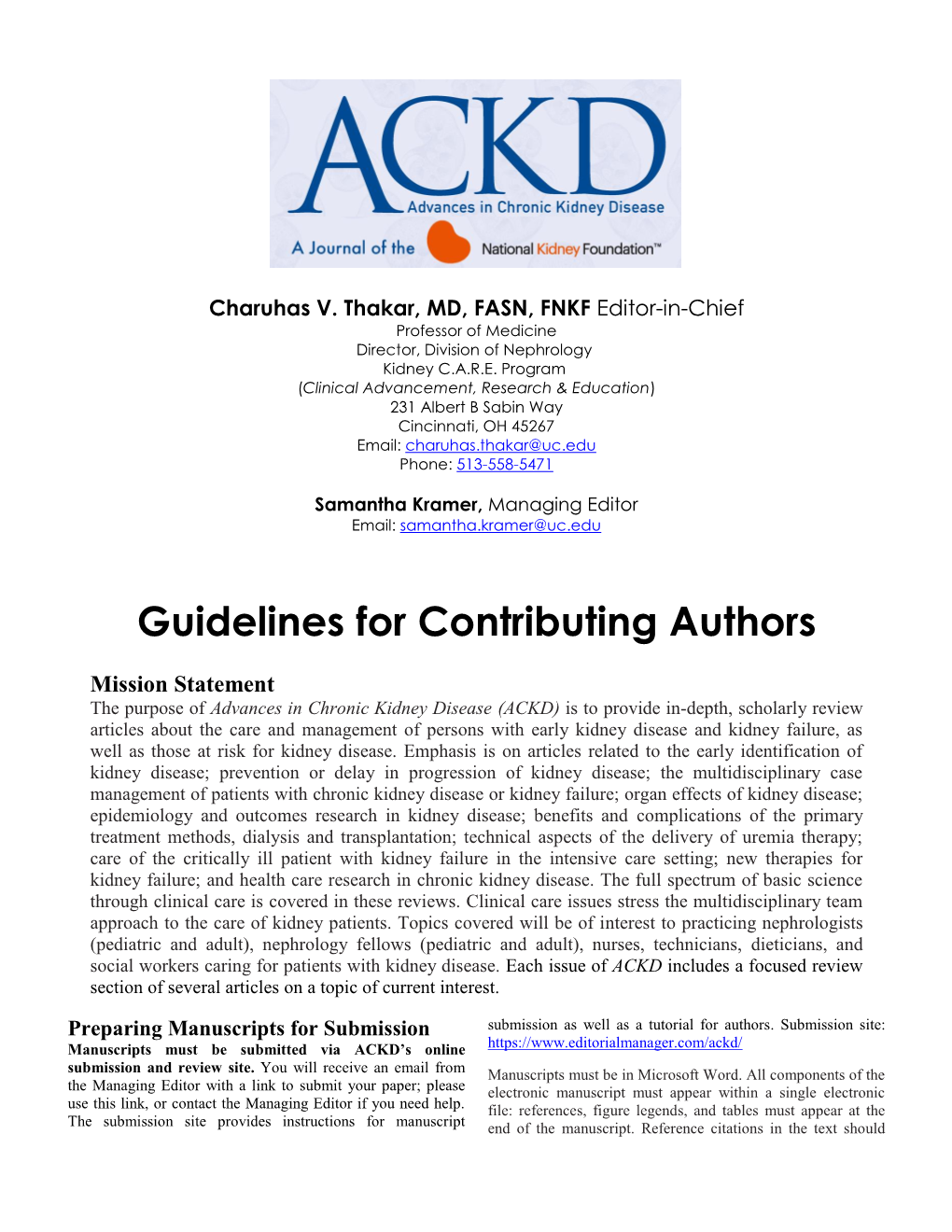 Guidelines for Contributing Authors