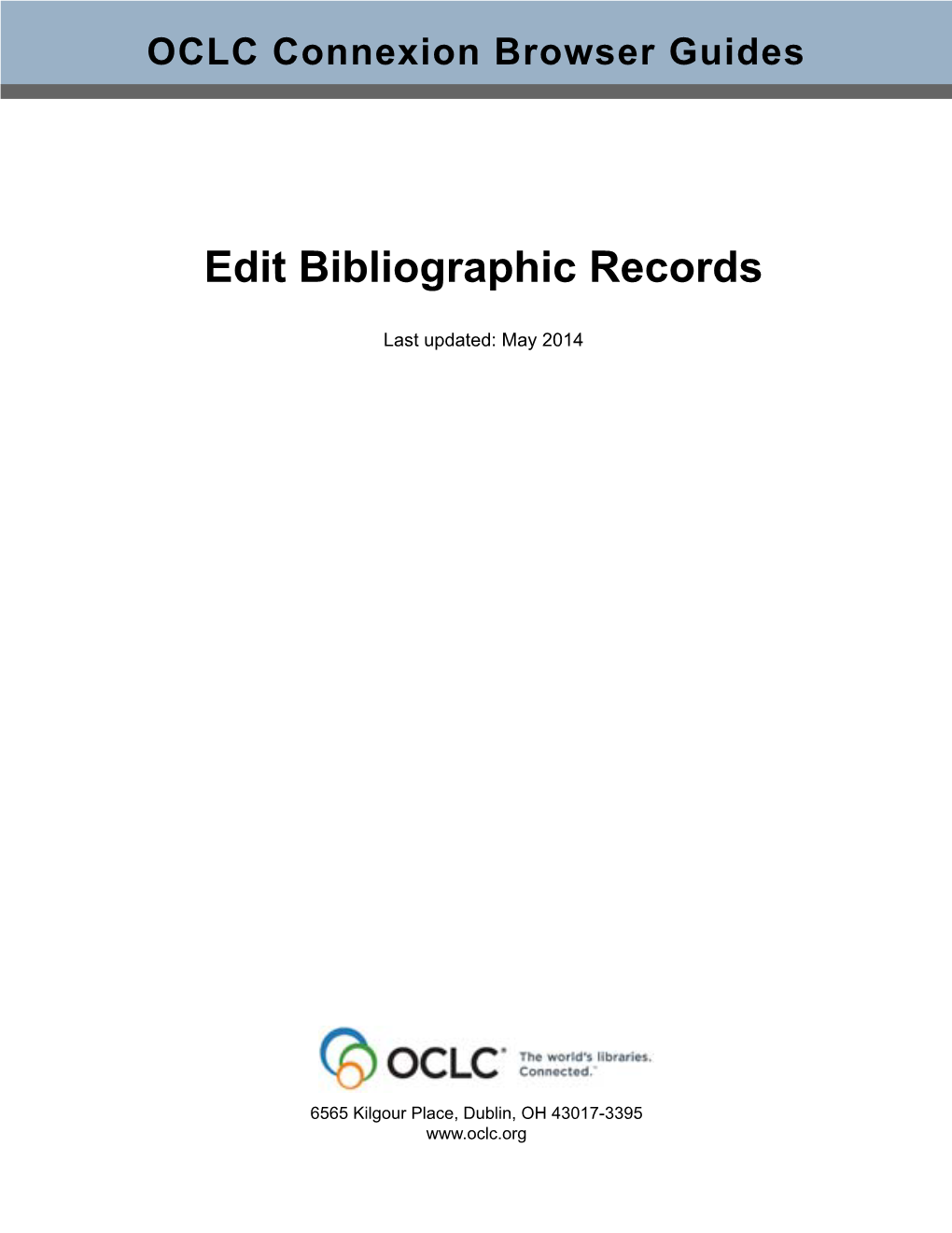 Edit Bibliographic Records