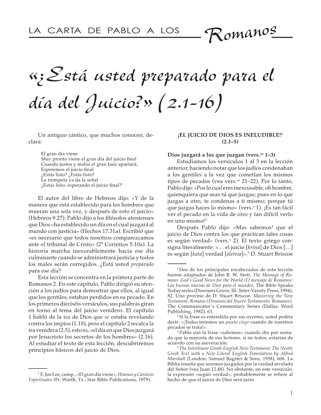 «¿Está Usted Preparado Para El Día Del Juicio?» (2.1–16)