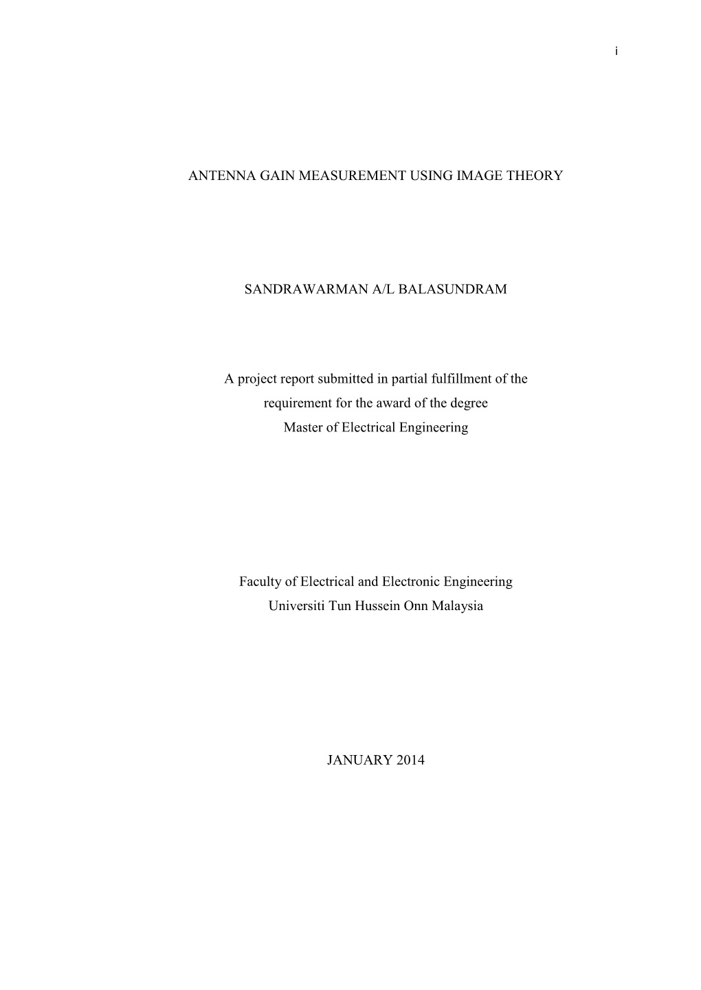 Antenna Gain Measurement Using Image Theory