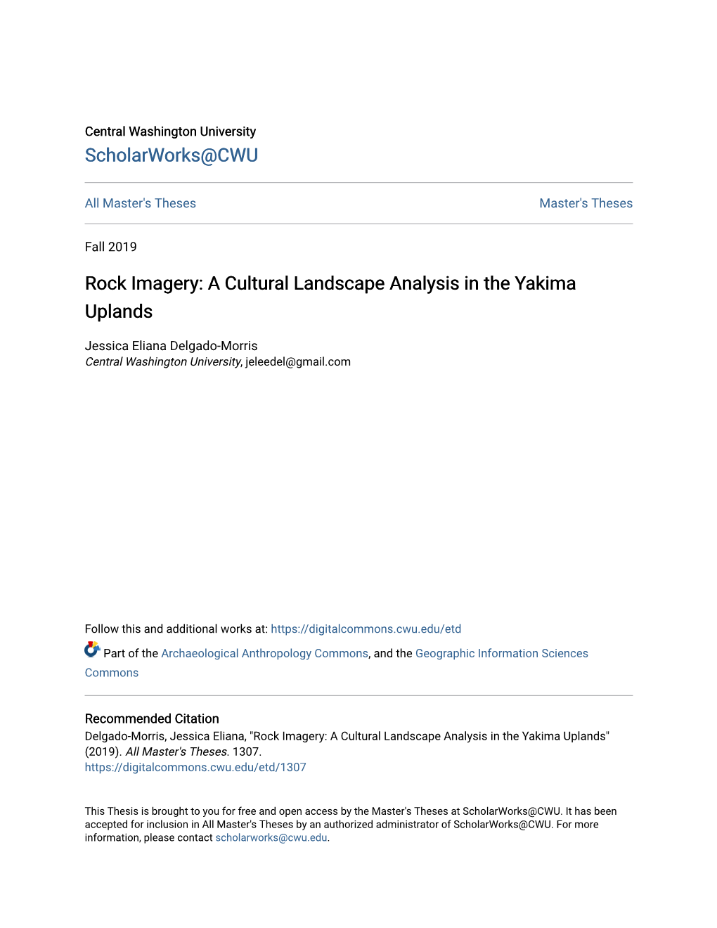 Rock Imagery: a Cultural Landscape Analysis in the Yakima Uplands