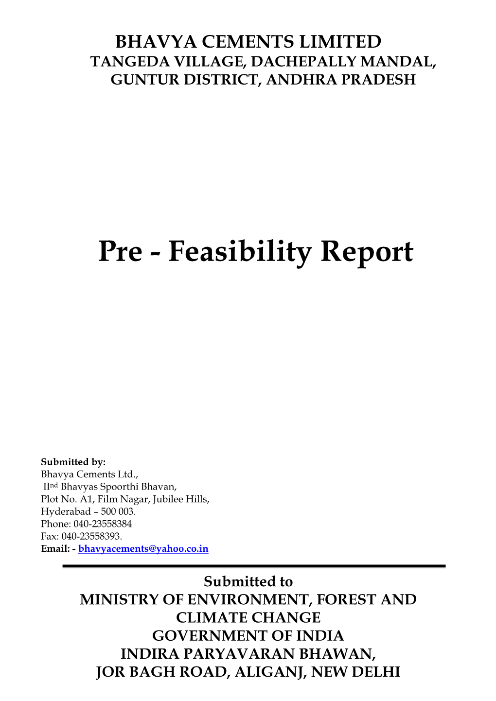 Pre - Feasibility Report