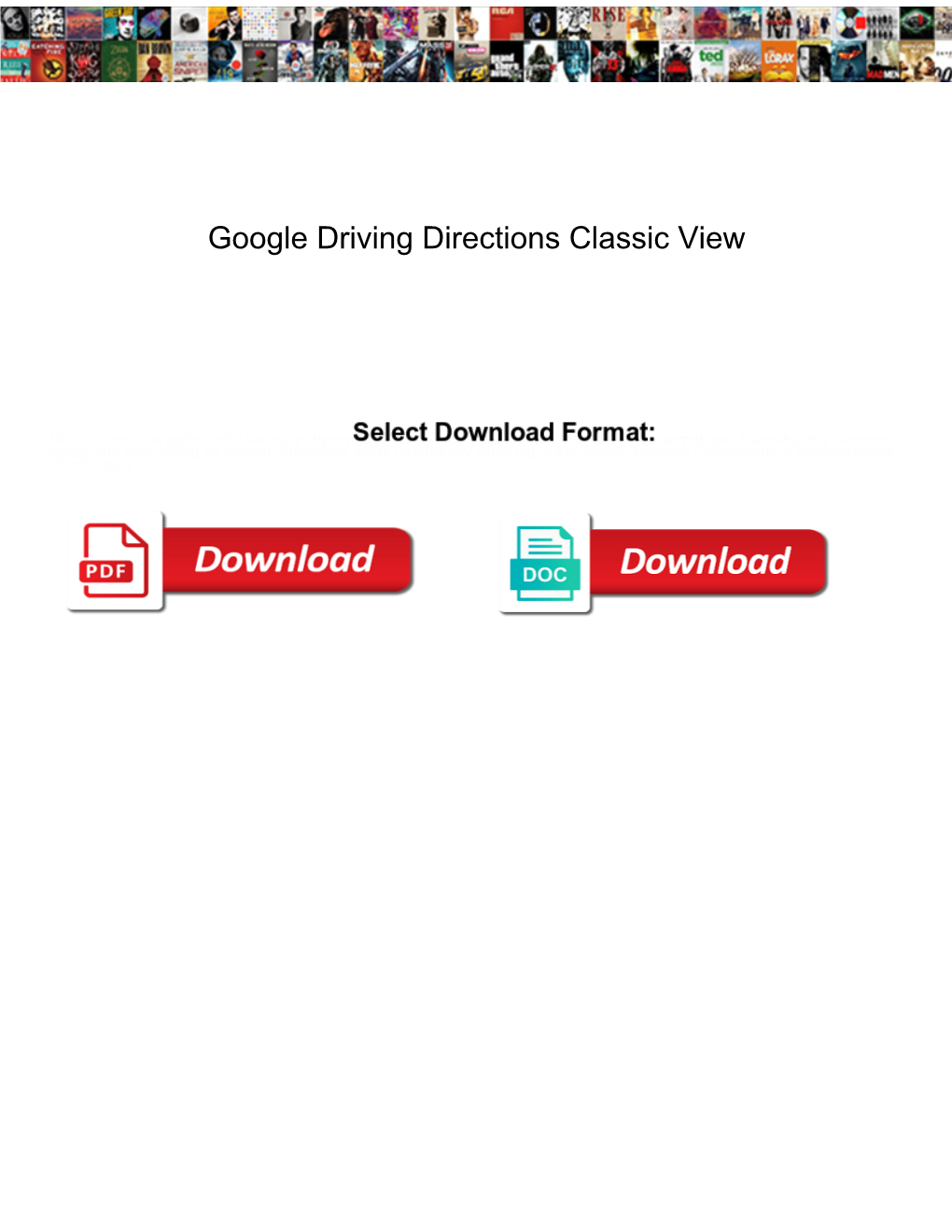 Google Driving Directions Classic View