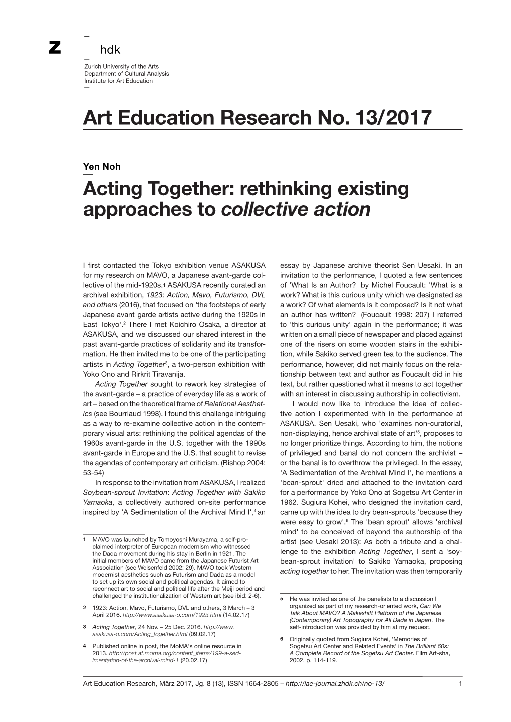 Art Education Research No. 13/2017