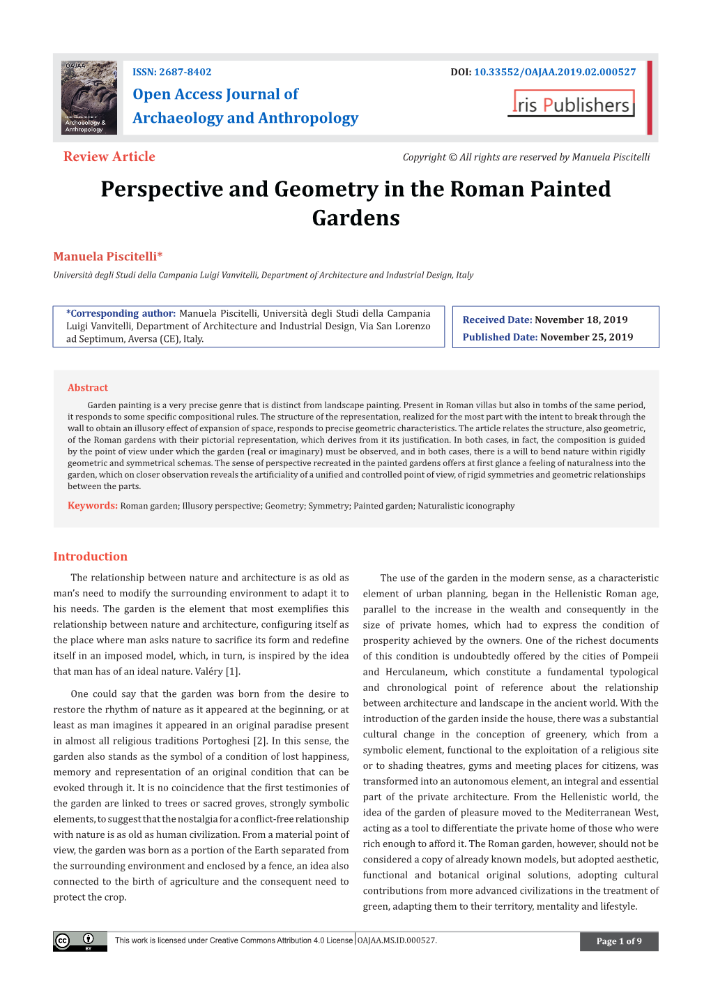 Perspective and Geometry in the Roman Painted Gardens