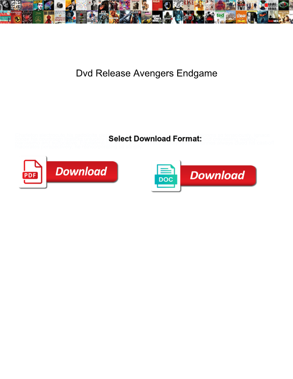 Dvd Release Avengers Endgame