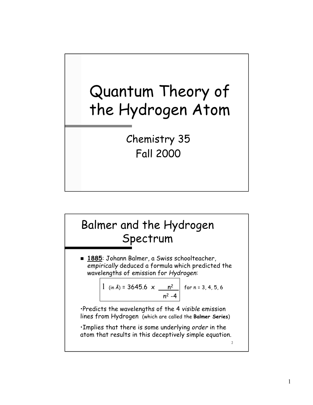 Quantum Theory of the Hydrogen Atom