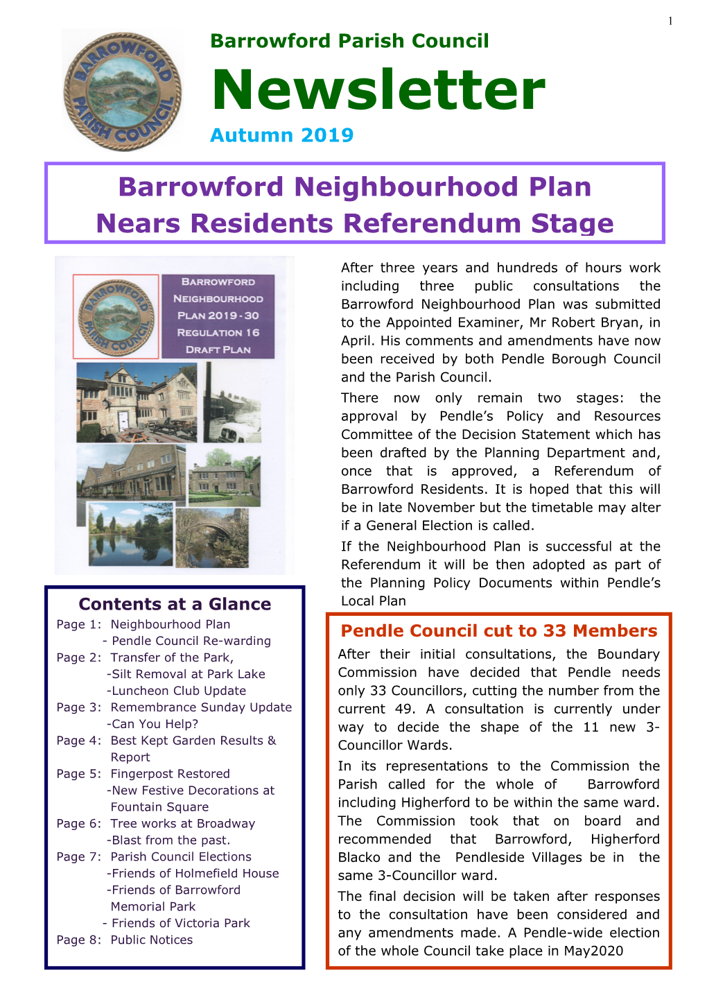 Barrowford Parish Council Newsletter