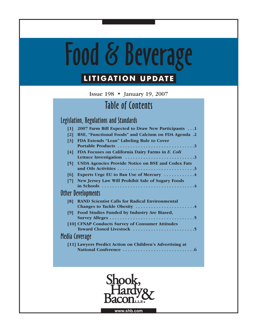 Food & Beverage Litigation Update