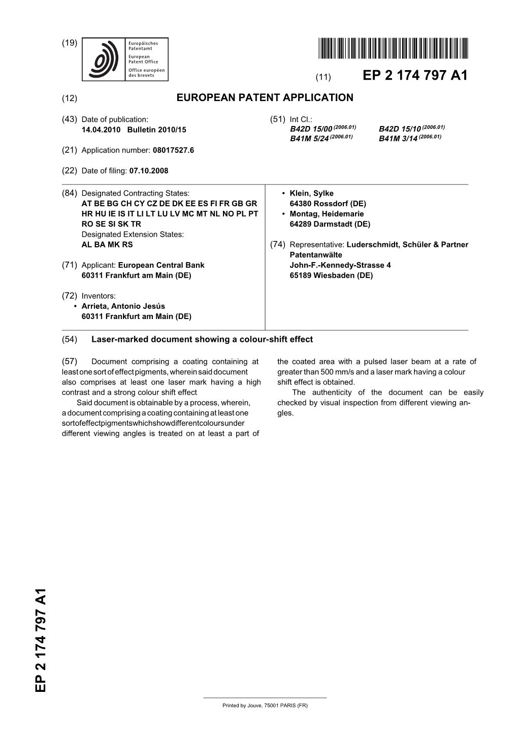 Laser-Marked Document Showing a Colour-Shift Effect