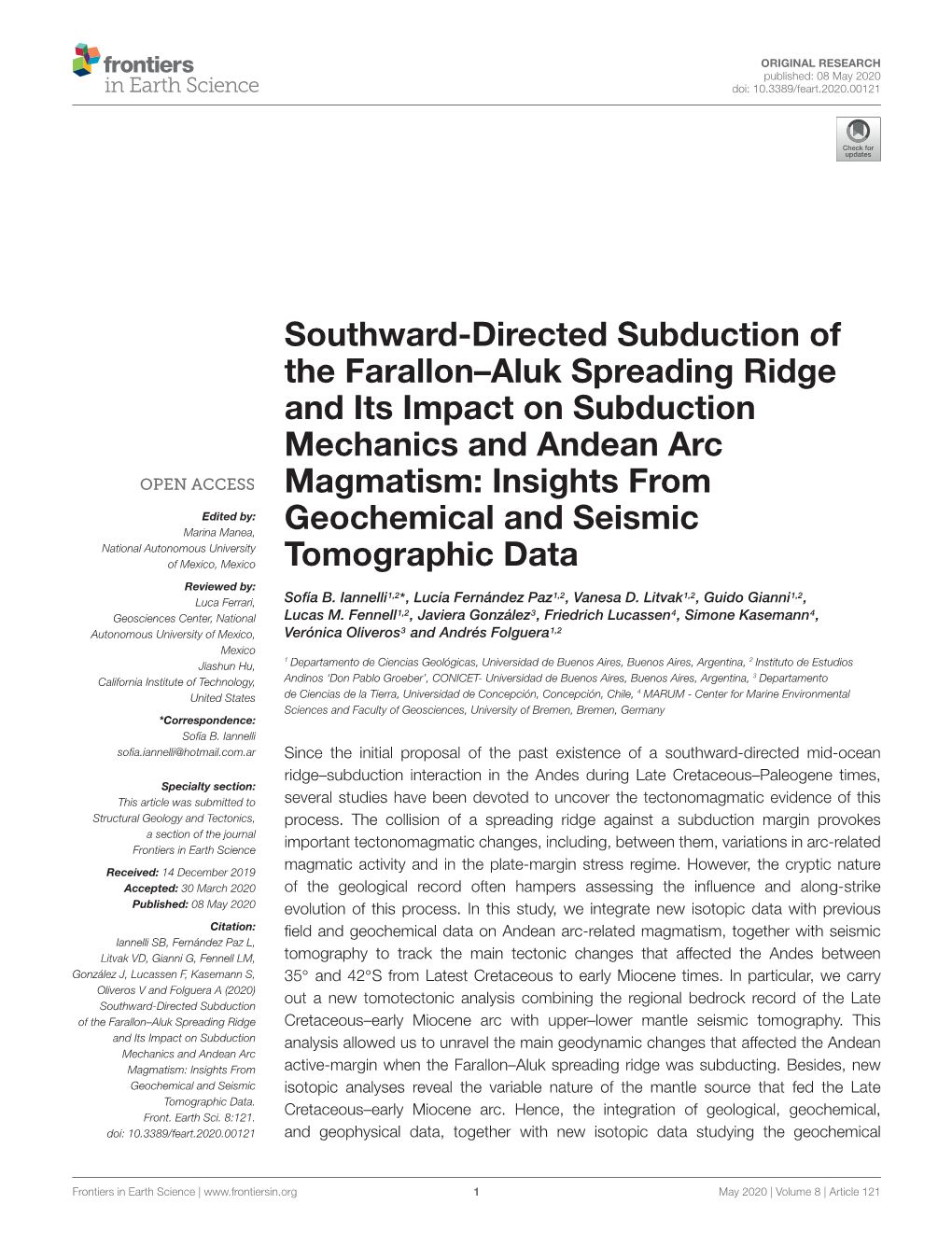 Southward-Directed Subduction of the Farallon–Aluk Spreading Ridge and Its Impact on Subduction Mechanics and Andean Arc Magmatism: Insights From