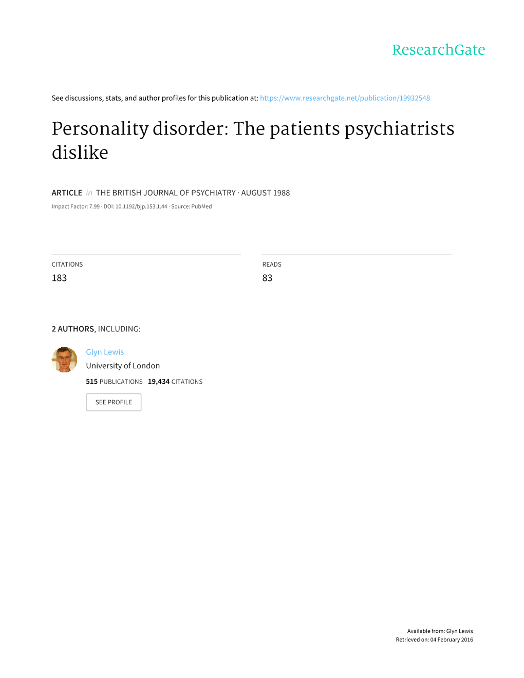 The Patients Psychiatrists Dislike