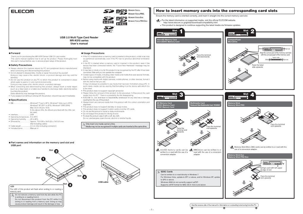 How to Insert Memory Cards Into the Corresponding Card Slots