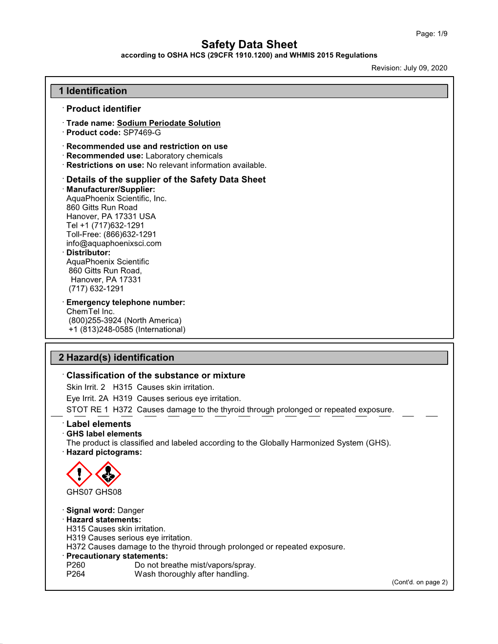 Sodium Periodate Solution (SP7469-G)