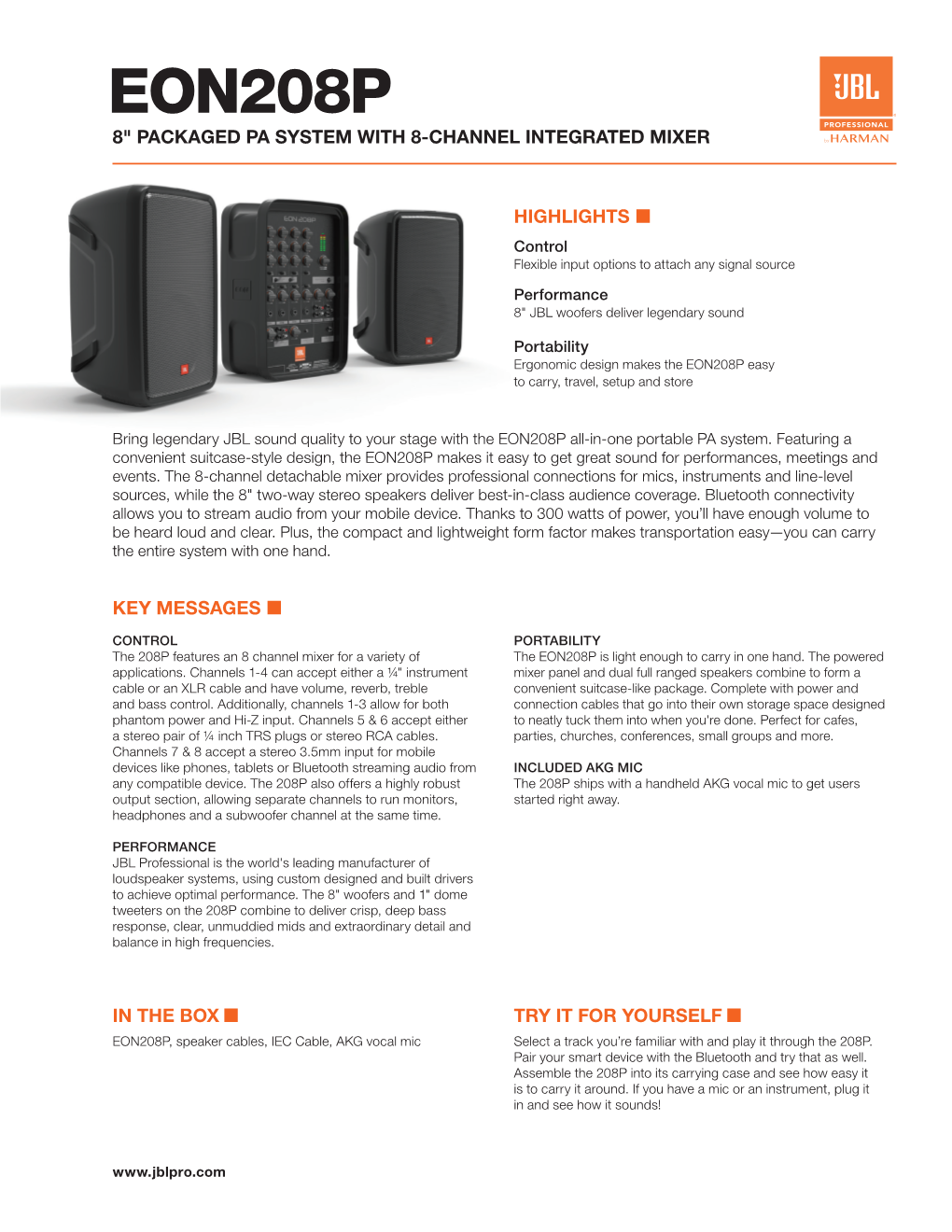 EON208P Spec Sheet