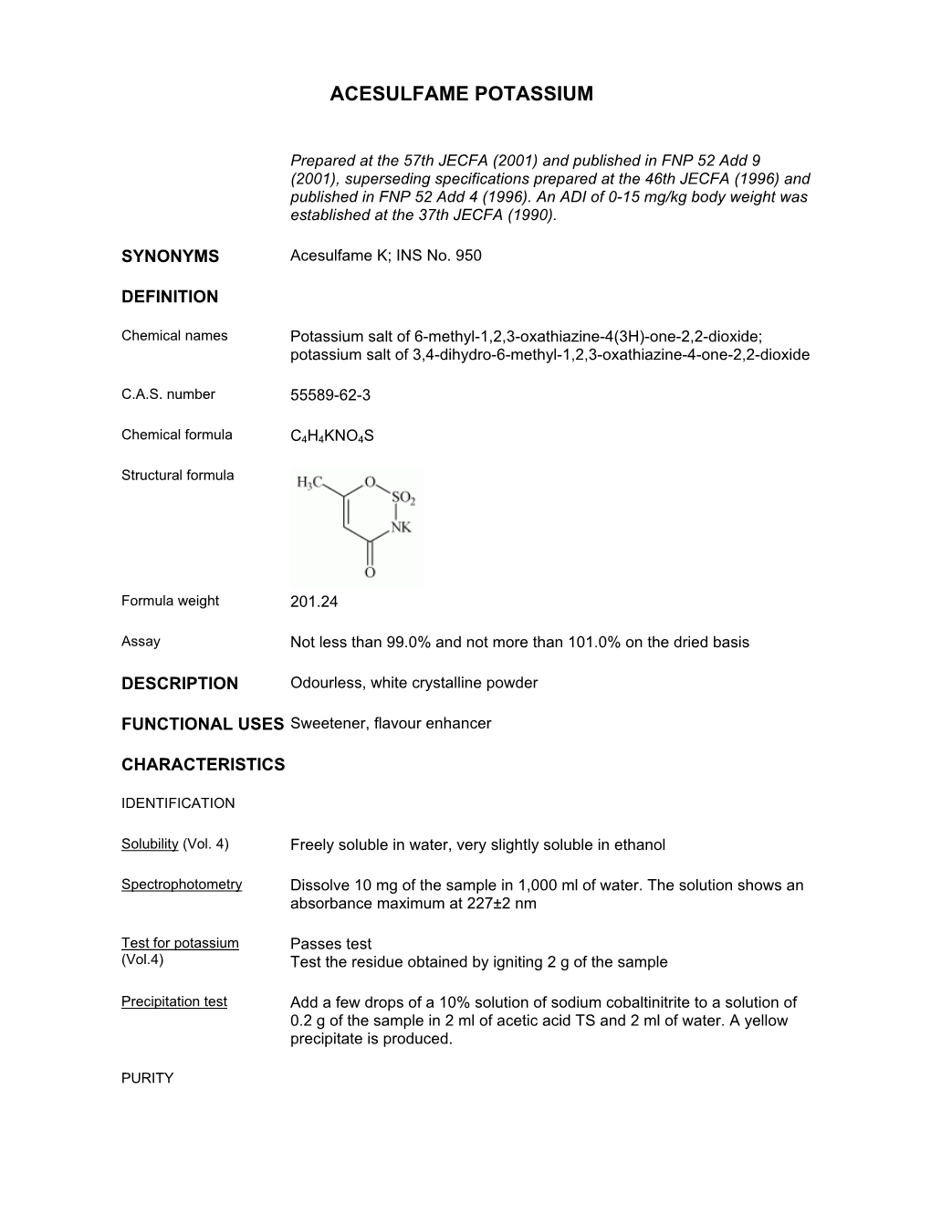 Acesulfame Potassium