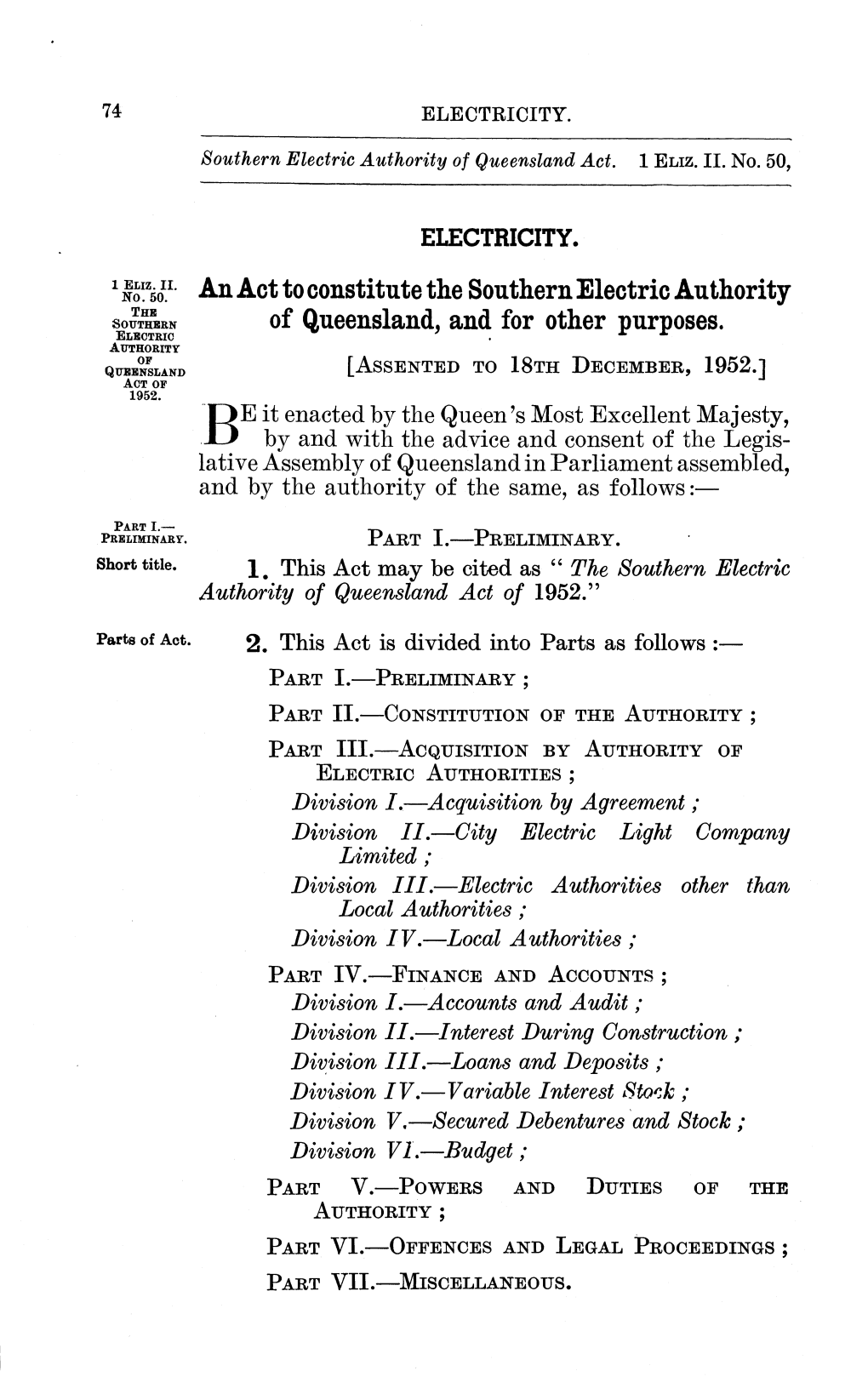 Queensland Act of 1952.”