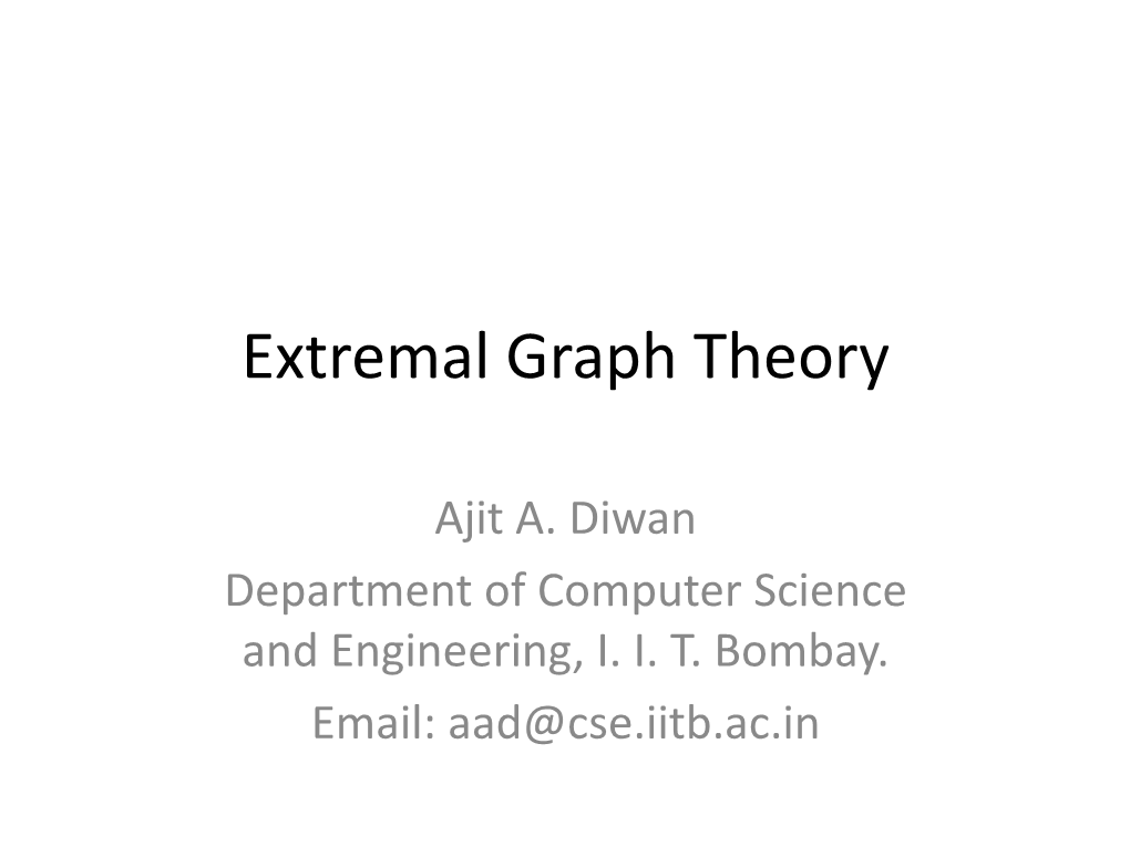 Extremal Graph Theory