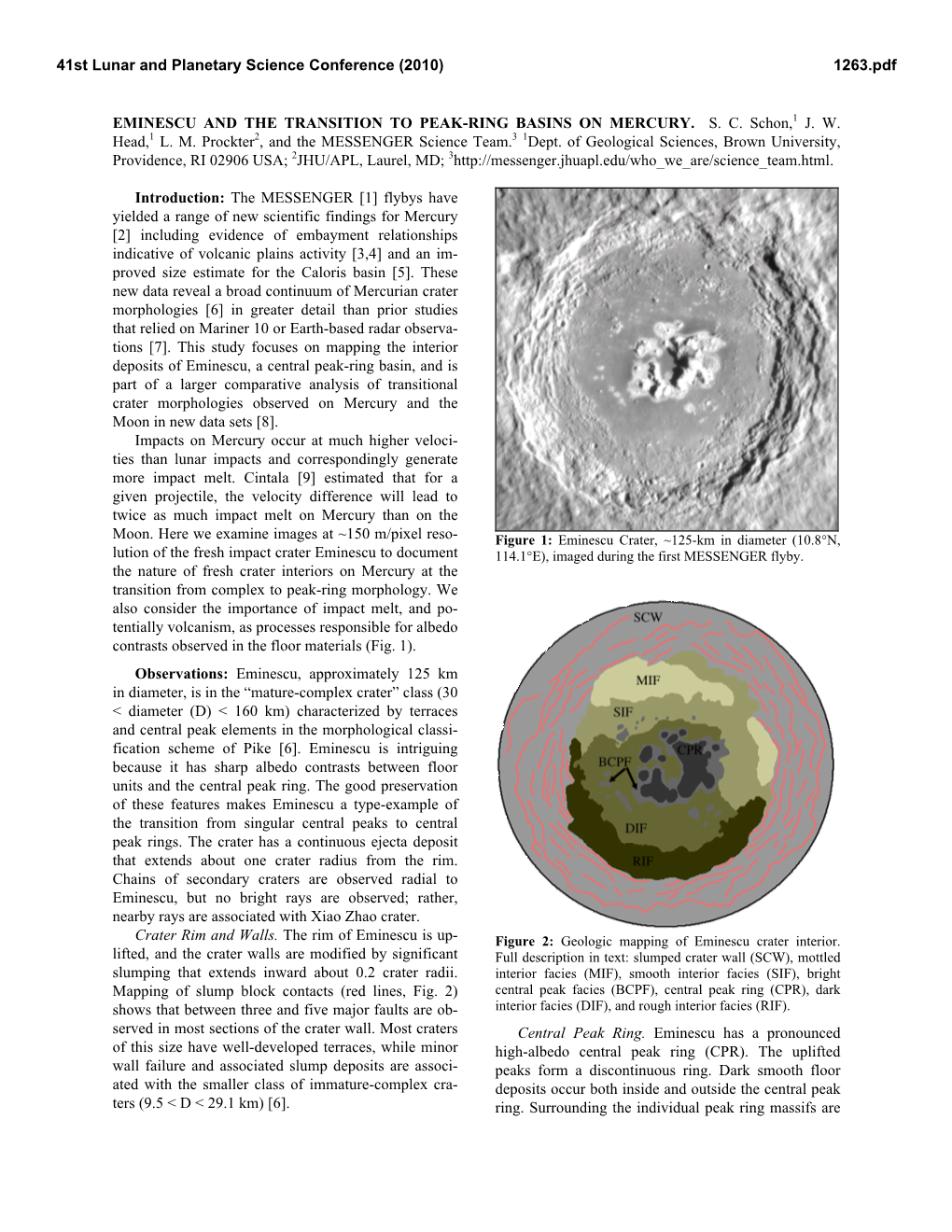 Eminescu and the Transition to Peak-Ring Basins on Mercury