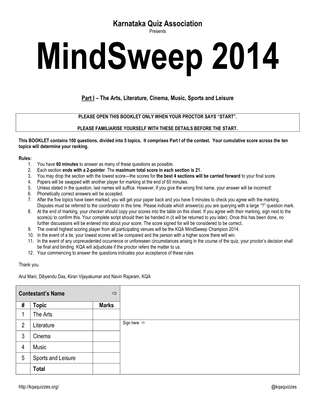 Mindsweep 2014