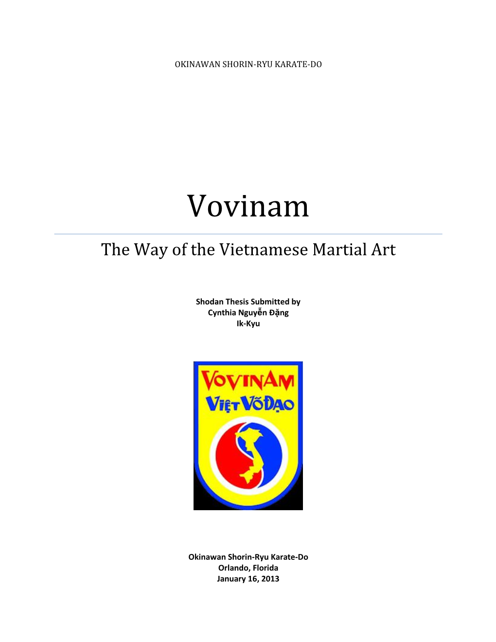 Vovinam the Way of the Vietnamese Martial Art