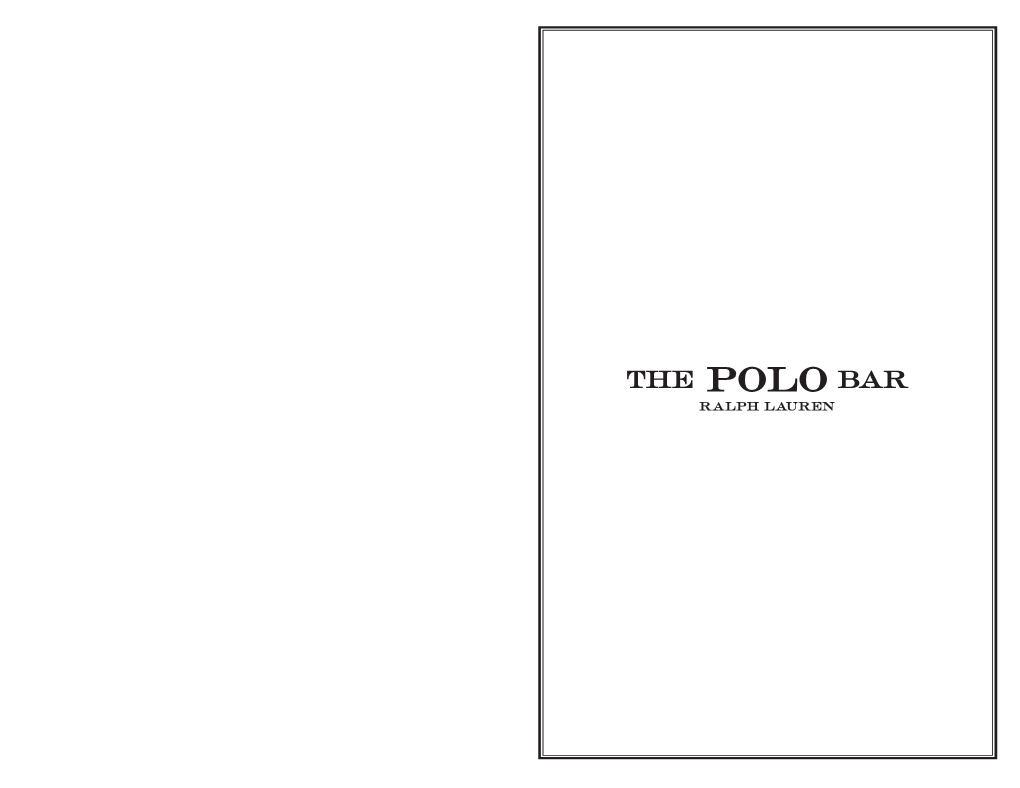 THE POLO BAR Drinks Menu 3.10.20