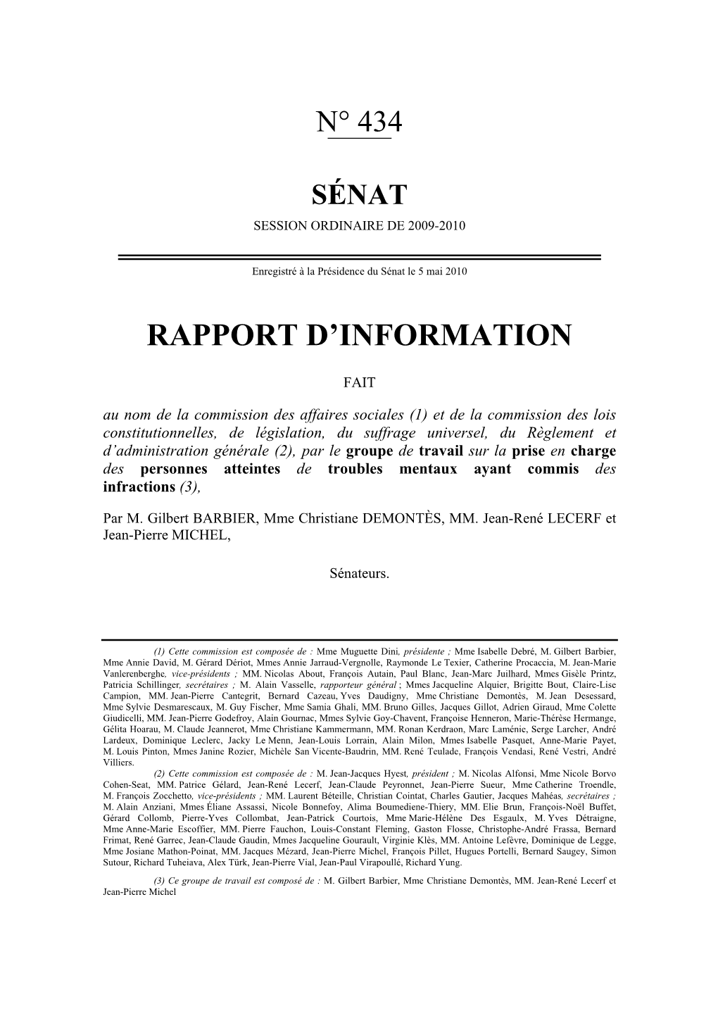 Rapport D'information