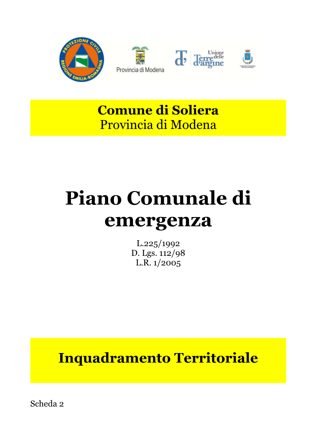 Piano Comunale Di Emergenza