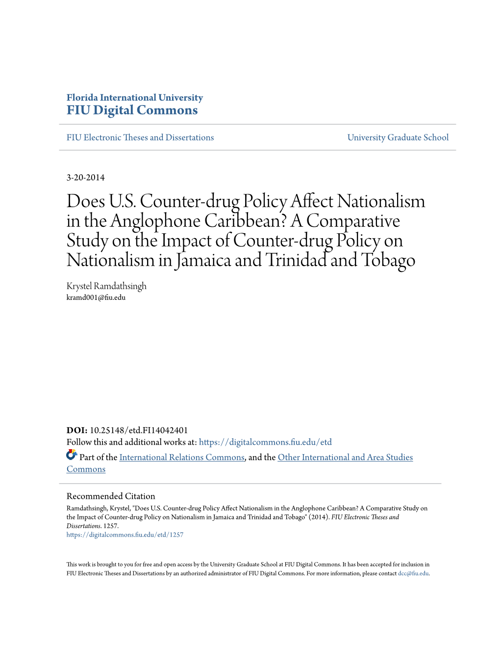 Does US Counter-Drug Policy Affect Nationalism