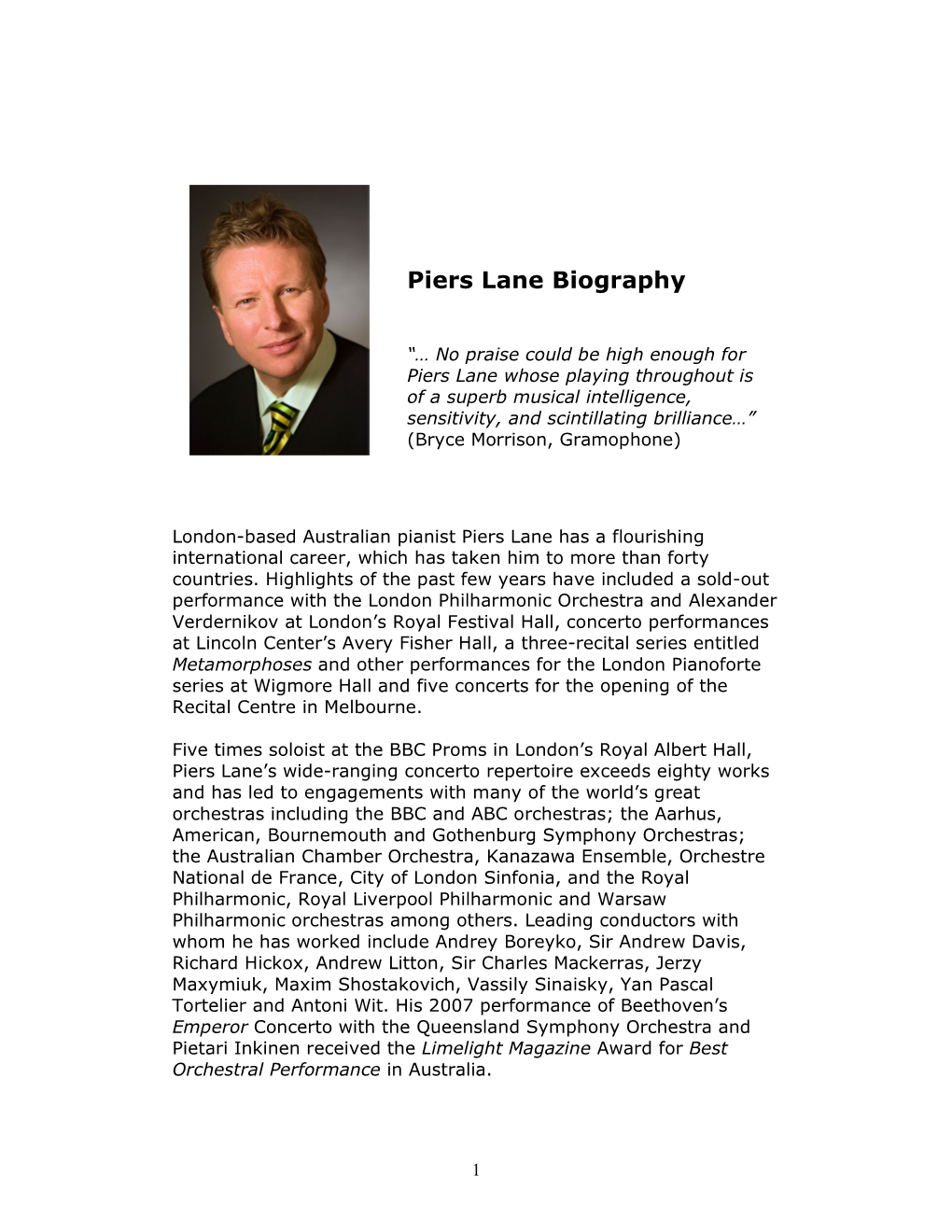 Piers Lane Biography