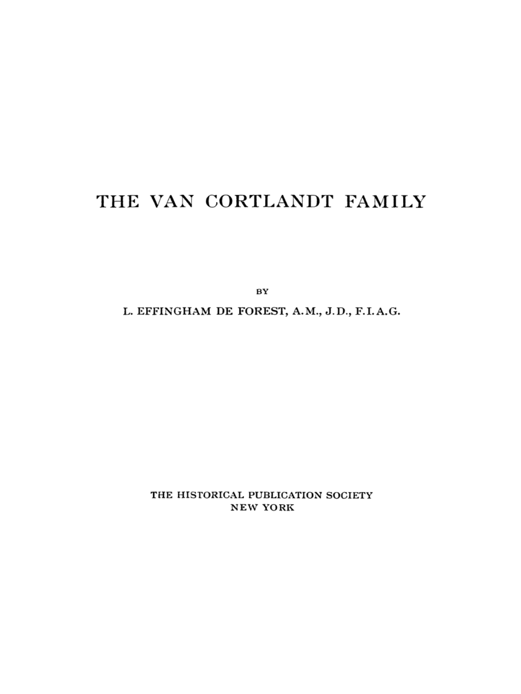 The Van Cortlandt Family