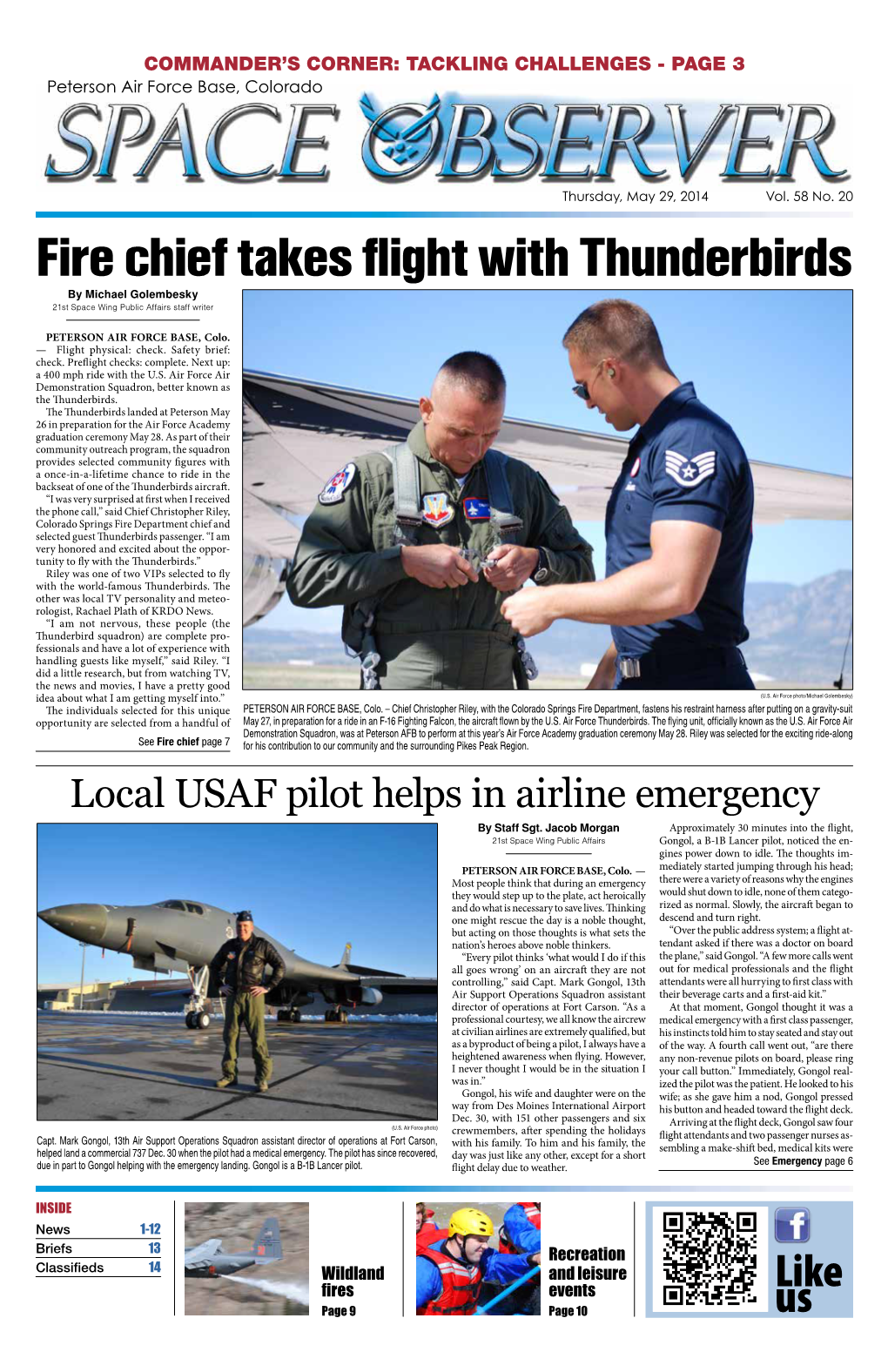 Fire Chief Takes Flight with Thunderbirds by Michael Golembesky 21St Space Wing Public Affairs Staff Writer