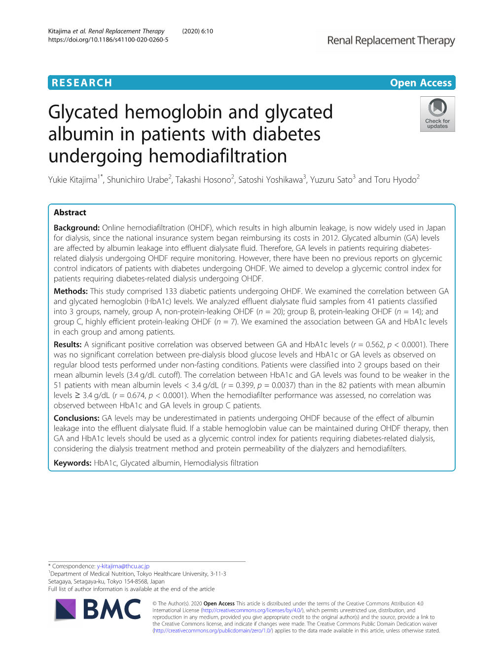 Glycated Hemoglobin and Glycated Albumin in Patients with Diabetes