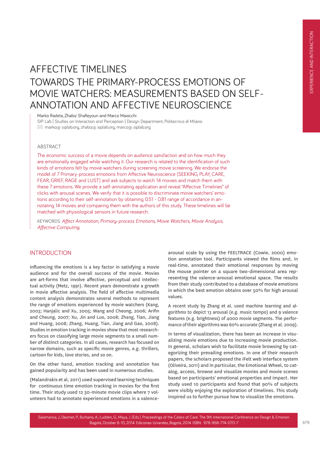 Affective Timelines Towards the Primary-Process Emotions Of